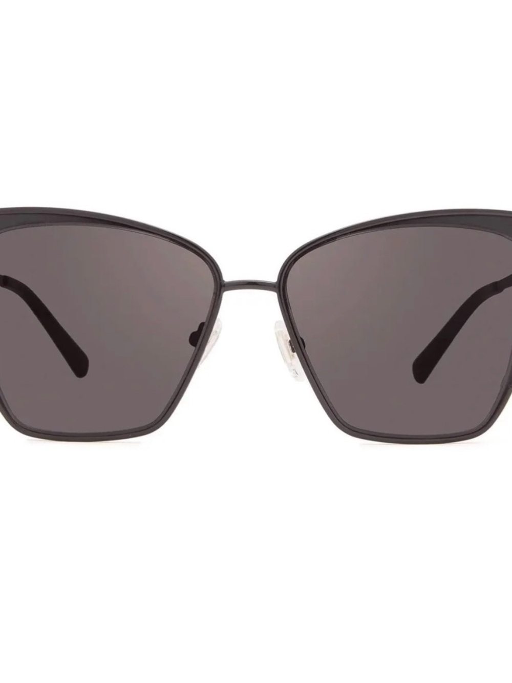 Diff Eyewear Becky Black Smoke - Slim Cat-Eye Metal Sunglasses